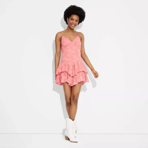 Mini Skater Dress, Triangle Cup Tiered - Wild Fable, Sz L - Picture 2 of 6